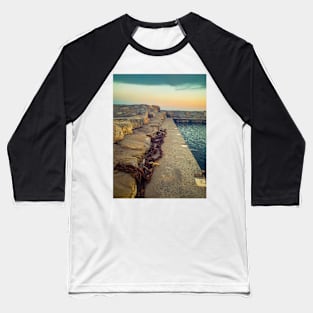 Seaport Summer Sunset Sea Rocks Chains Baseball T-Shirt